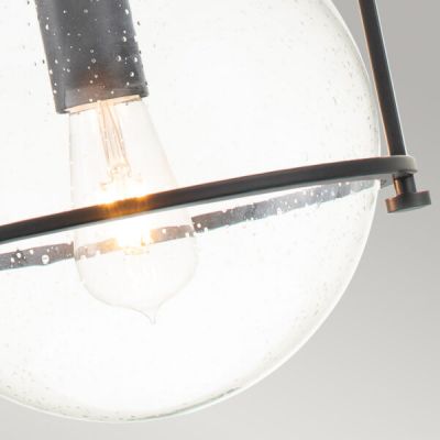 Lampa wisząca 1x60 W czarna-przezroczysta QNSOMERSETPCBK Quintiesse Somerset