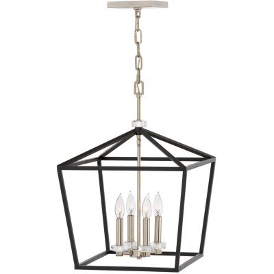 Lampa wisząca 4x60 W czarna-nikiel QNSTINSON4PLBK Quintiesse Stinson