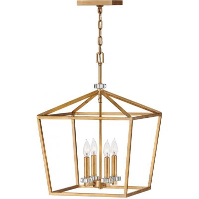 Lampa wisząca 4x60 W czarna-mosiądz QNSTINSON4PLDBR Quintiesse Stinson