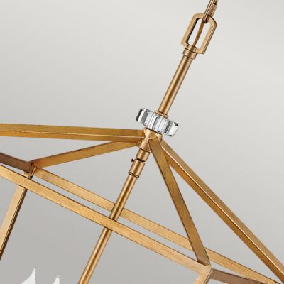 Lampa wisząca 4x60 W czarna-mosiądz QNSTINSON4PLDBR Quintiesse Stinson