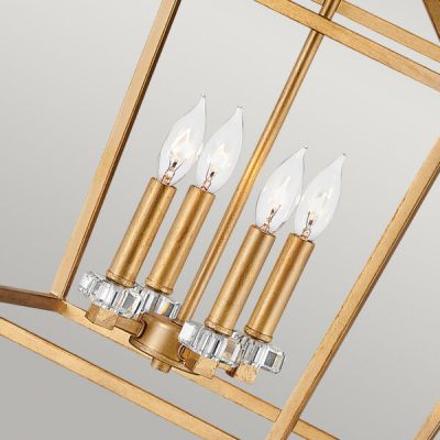 Lampa wisząca 4x60 W czarna-mosiądz QNSTINSON4PLDBR Quintiesse Stinson