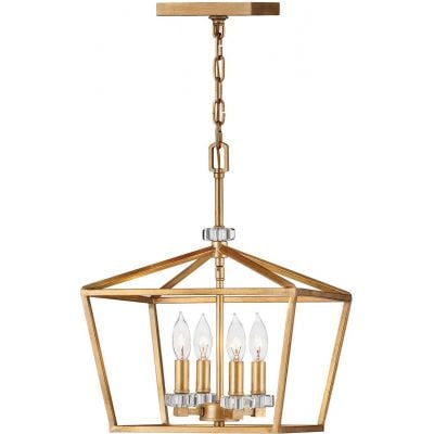 Lampa wisząca 4x60 W czarna-mosiądz QNSTINSON4PMDBR Quintiesse Stinson