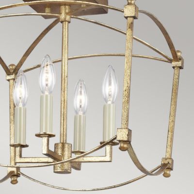 Lampa podsufitowa 4x40 W złota QNTHAYERSFADB Quintiesse Thayer