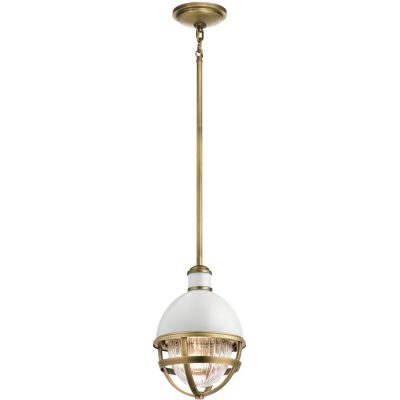 Lampa wisząca 1x40 W biała-mosiądz QNTOLLISMPNBR Quintiesse Tollis