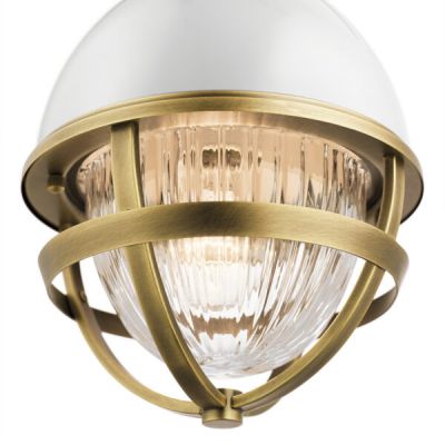 Lampa wisząca 1x40 W biała-mosiądz QNTOLLISMPNBR Quintiesse Tollis