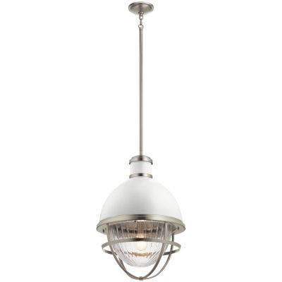 Lampa wisząca 1x40 W biała-nikiel QNTOLLISPBN Quintiesse Tollis