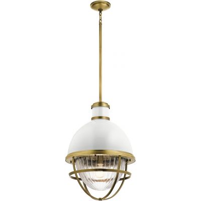 Lampa wisząca 1x40 W biała-mosiądz QNTOLLISPNBR Quintiesse Tollis