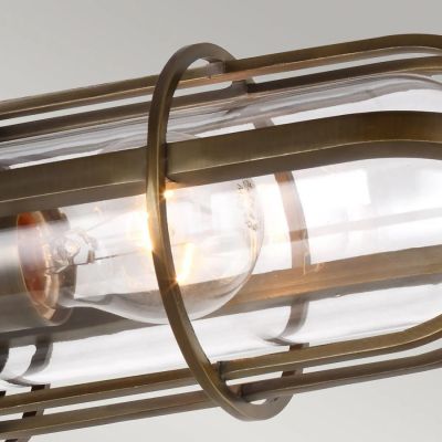 Lampa podsufitowa 3x60 W mosiądz-przezroczysta QNURBANREST3SF Quintiesse Urban Restoration