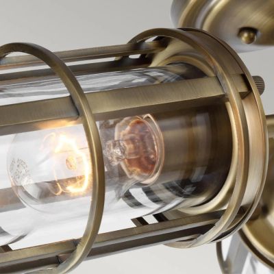 Lampa podsufitowa 3x60 W mosiądz-przezroczysta QNURBANREST3SF Quintiesse Urban Restoration