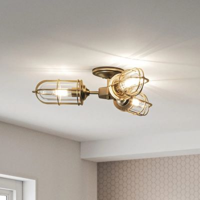 Lampa podsufitowa 3x60 W mosiądz-przezroczysta QNURBANREST3SF Quintiesse Urban Restoration