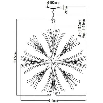 Lampa wisząca x40 W złota QNVIDA13PL Quintiesse Vida