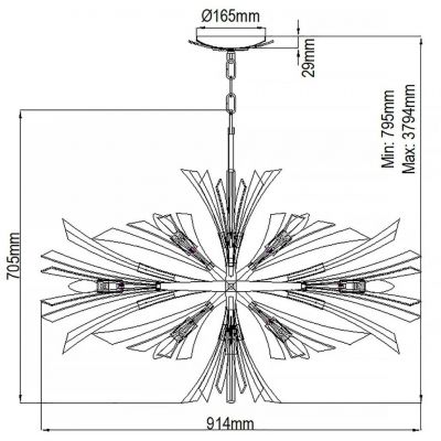 Lampa wisząca x40 W złota QNVIDA13PW Quintiesse Vida