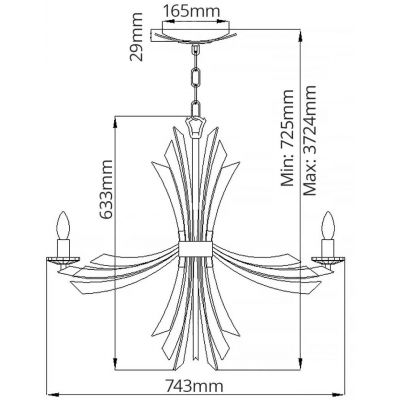 Lampa wisząca 6x40 W złota QNVIDA6 Quintiesse Vida