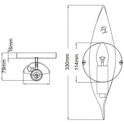 Kinkiet 1x40 W czarny-złoty QNWILLOW1CBK Quintiesse Willow