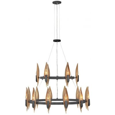 Lampa wisząca x40 W czarna-złota QNWILLOW18CBK Quintiesse Willow
