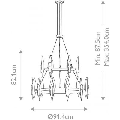 Lampa wisząca x40 W czarna-złota QNWILLOW18CBK Quintiesse Willow