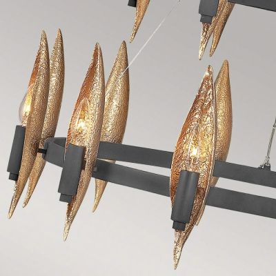 Lampa wisząca x40 W czarna-złota QNWILLOW18CBK Quintiesse Willow
