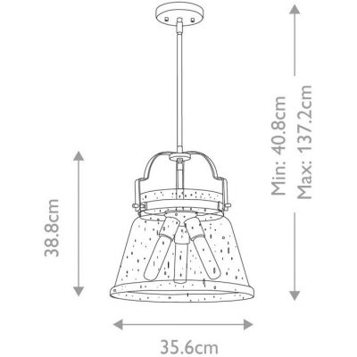 Lampa wisząca 3x60 W mosiądz-przezroczysta QNWIMBERLEYPWS Quintiesse Wimberley