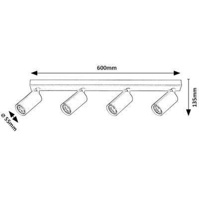 Lampa podsufitowa 4x25 W czarny 2086 Rabalux Solo