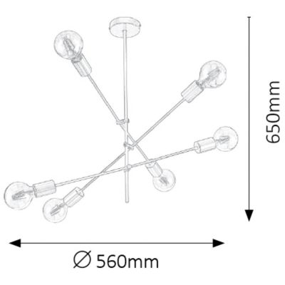 Lampa podsufitowa 6x15 W czarny 2104 Rabalux Lanny