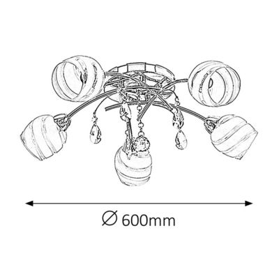 Lampa podsufitowa 5x60 W biała 2622 Rabalux Melissa
