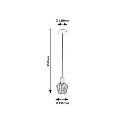 Lampa wisząca 1x40 W czarna 3539 Rabalux Belano