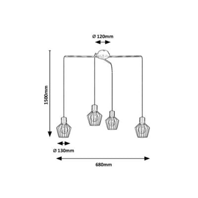 Lampa wisząca 4x40 W czarna 3540 Rabalux Belano