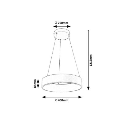 Lampa wisząca 1x24 W szary/popielaty 3929 Rabalux Adeline