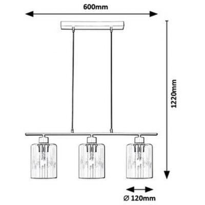 Lampa wisząca 3x40 W czarna-przezroczysta 5078 Rabalux Miroslaw