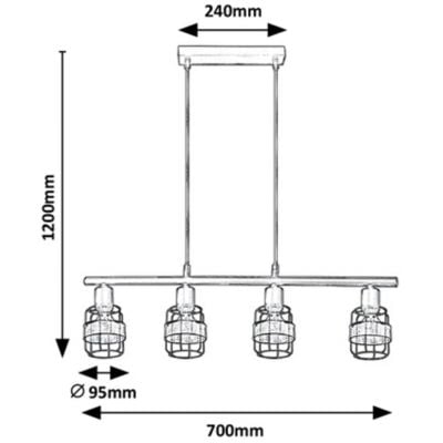 Lampa wisząca 5284 Rabalux Indiana
