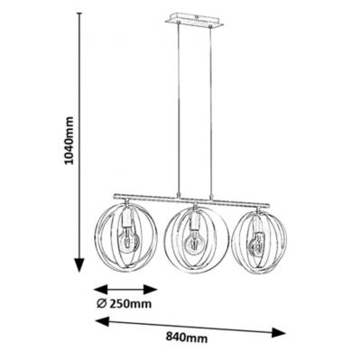 Lampa wisząca 5361 Rabalux Cortado