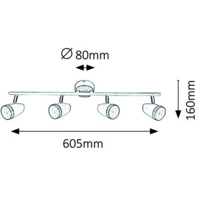 Lampa podsufitowa 4x4 W biała-drewno 5567 Rabalux Karen