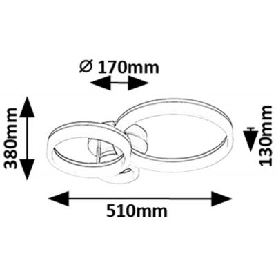 Lampa podsufitowa 3x24 W biała-złota 71383 Rabalux Amilia