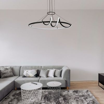 Inteligentna lampa wisząca 1x46 W biała-czarna 72022 Rabalux Menazi