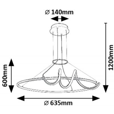 Inteligentna lampa wisząca 1x46 W biała-czarna 72022 Rabalux Menazi