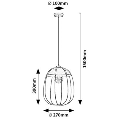 Lampa wisząca 1x60 W czarna 72034 Rabalux Svens