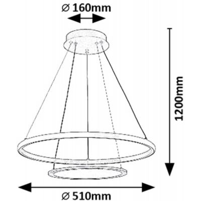 Inteligentna lampa wisząca 2x42 W biała-czarna 72040 Rabalux Jasero