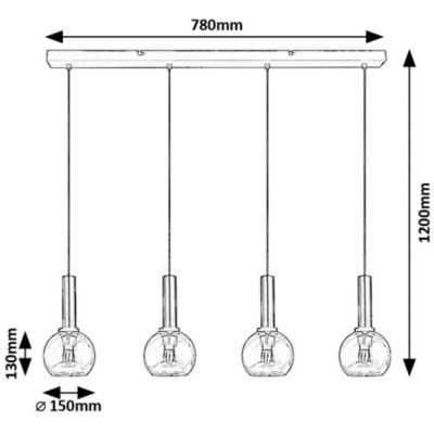 Lampa wisząca 4x40 W czarna 72174 Rabalux Centio
