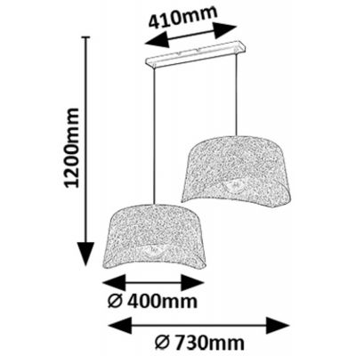 Lampa wisząca 2x10 W czarna-szary/popielaty 72190 Rabalux Farelia