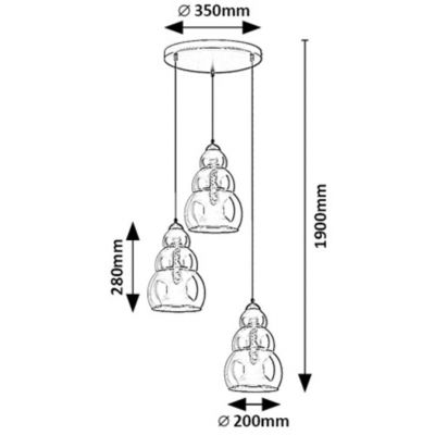 Lampa wisząca 3x40 W czarna 72213 Rabalux Salvatore