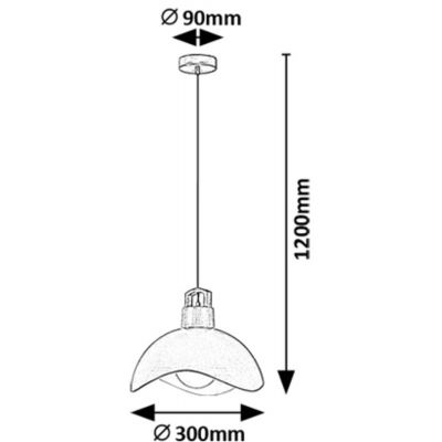 Lampa wisząca 1x40 W biała-czarna-drewno 72228 Rabalux Filina