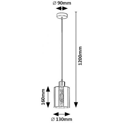 Lampa wisząca 1x40 W czarna-przydymiona 72248 Rabalux Perez
