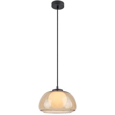 Lampa wisząca 1x5 W biała-czarna-bursztynowa 72273 Rabalux Elowen