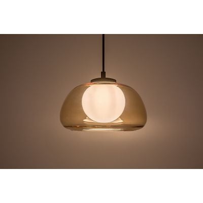 Lampa wisząca 1x5 W biała-czarna-bursztynowa 72273 Rabalux Elowen
