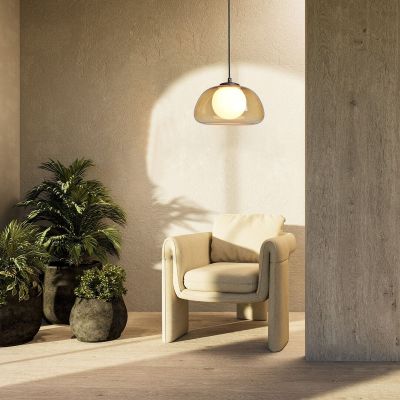 Lampa wisząca 1x5 W biała-czarna-bursztynowa 72273 Rabalux Elowen