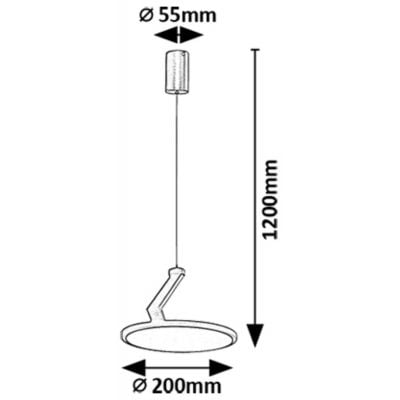 Lampa wisząca 1x20 W biała-czarna 72327 Rabalux Ovidia