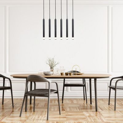 Lampa wisząca 6x5 W czarna-przezroczysta 72362 Rabalux Ramira