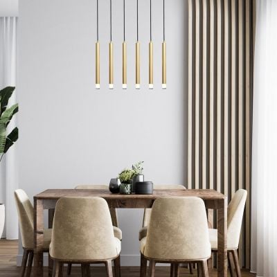 Lampa wisząca 6x5 W przezroczysta-złota 72363 Rabalux Ramira