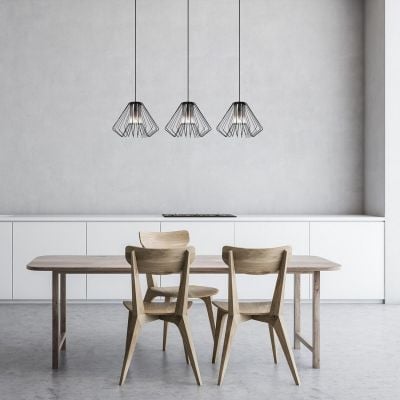 Lampa wisząca 3x40 W czarna-przydymiona 72371 Rabalux Emerencia