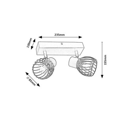 Lampa podsufitowa 2x10 W czarna 73002 Rabalux Aberama